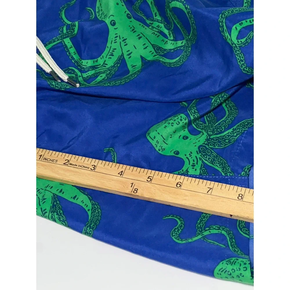 Polo Ralph Lauren Swim Trunks Mens XL Blue AOP Green Octopus Print  RN41381